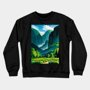 Itty bitty house in a jaw-dropping canyon scene Crewneck Sweatshirt